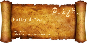 Peity Éva névjegykártya